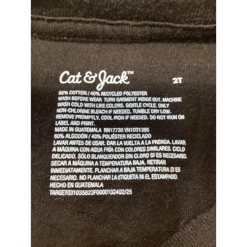 Cat & Jack Toddler 2T Black Halloween Disco Ball Ghost‎ Graphic T-Shirt Tee